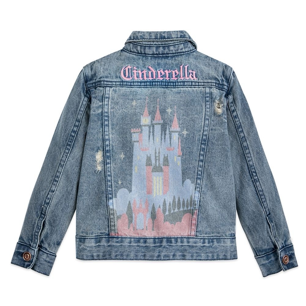 Cinderella Kids Jean Jacket with Castle Design